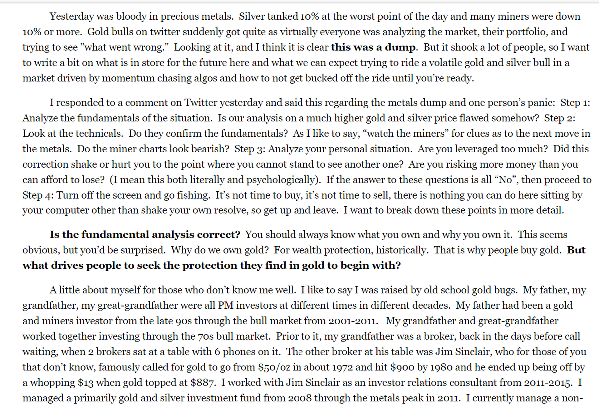 luckyorange1812's tweet photo. Well worth a read for all of those in gold and silver miners , buy the dip/hold and relax? #GGP #ECR #loadsmore take your pick @DDS_DocHoliday ,10% spooked a few , grist to the mill in the UK https://t.co/Z4uzKaOG9Z