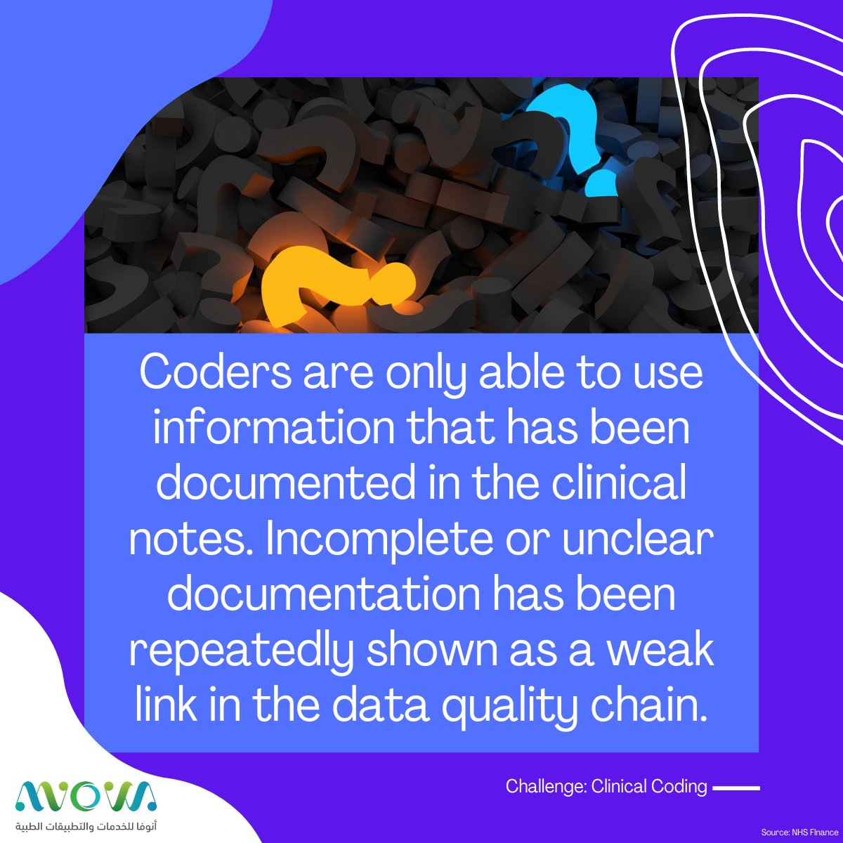 anovahealthksa's tweet image. [Clinical Coding Series: Part 3 of 3] The challenge #clinicalcoder #healthcare #patientcare #health #rcm #coding #الترميز_الطبي
#التوثيق_الطبي
#حلول_الترميز
#انظمة_الترميز
#إدارةدورةالإيرادات
#انظمة_طبية