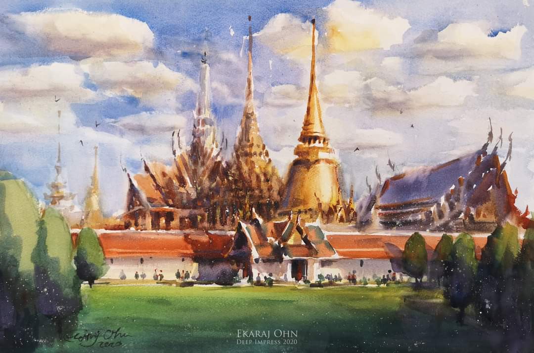 ekarajohn's tweet photo. แนะนำตัวอีกครั้งนะครับ อ้น เอกราช ครับ เห็น #สวัสดีสายผลิต กำลังมา เลยอยากรู้จักเพื่อน ๆ ชาวทวิตภพให้มากขึ้นครับ ขอเอางานที่ทำให้ผมเป็นที่รู้จักด้านสีน้ำมาแนะนำครับ #art #watercolor #ekarajohn https://t.co/hBPwFBMrOI