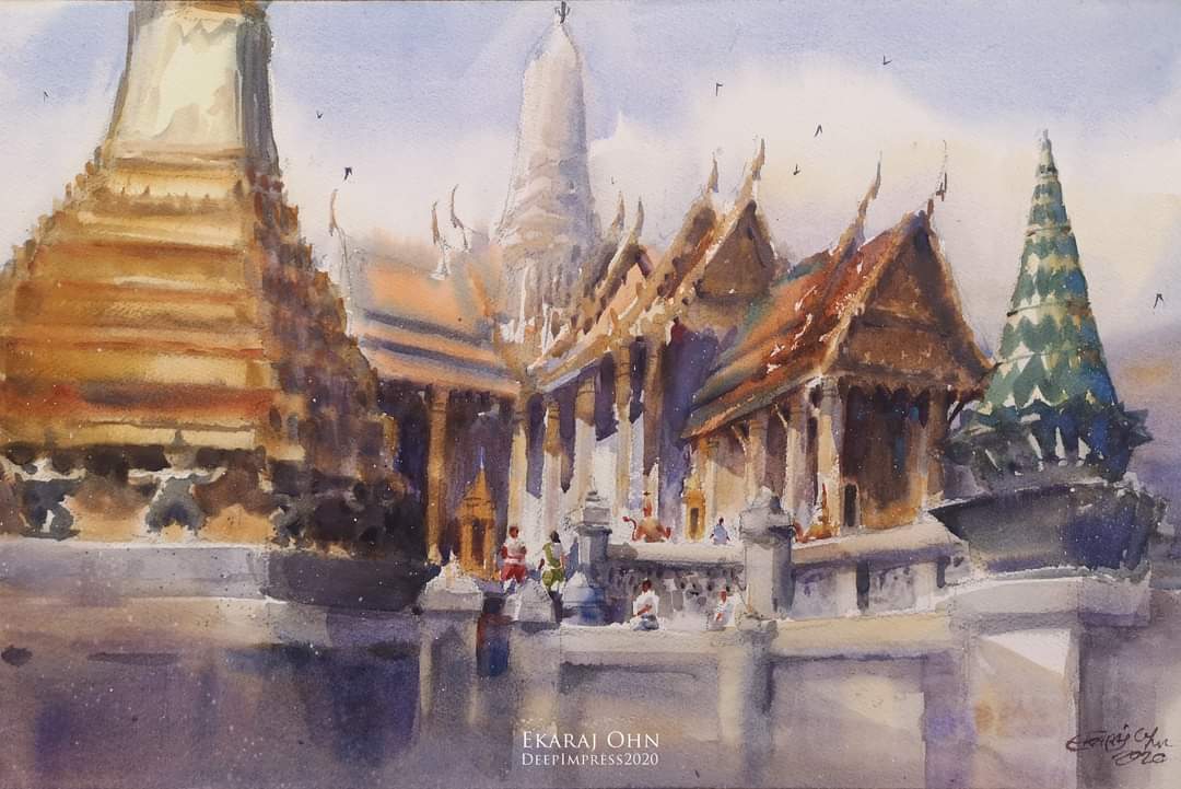 ekarajohn's tweet photo. แนะนำตัวอีกครั้งนะครับ อ้น เอกราช ครับ เห็น #สวัสดีสายผลิต กำลังมา เลยอยากรู้จักเพื่อน ๆ ชาวทวิตภพให้มากขึ้นครับ ขอเอางานที่ทำให้ผมเป็นที่รู้จักด้านสีน้ำมาแนะนำครับ #art #watercolor #ekarajohn https://t.co/hBPwFBMrOI