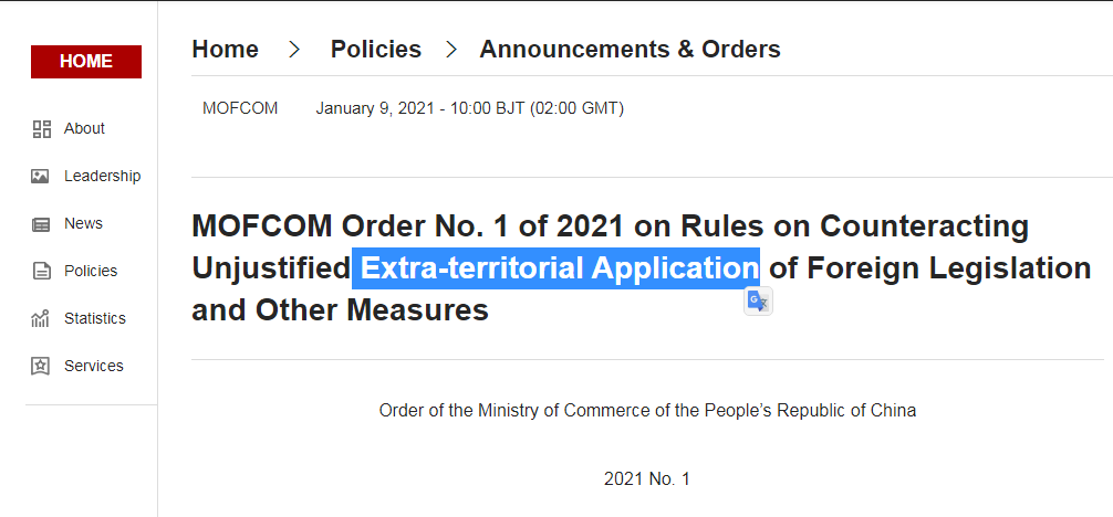 Does China's Rules on "Counteracting Unjustified Extra-territorial Application of Foreign Legislation" apply to U.S. firms following U.S. laws, aka "primary sanctions?" All the media reports so far suggest YES, but really?(w/ thanks to HK-based lawyer Nick Turner of  @SteptoeLLP