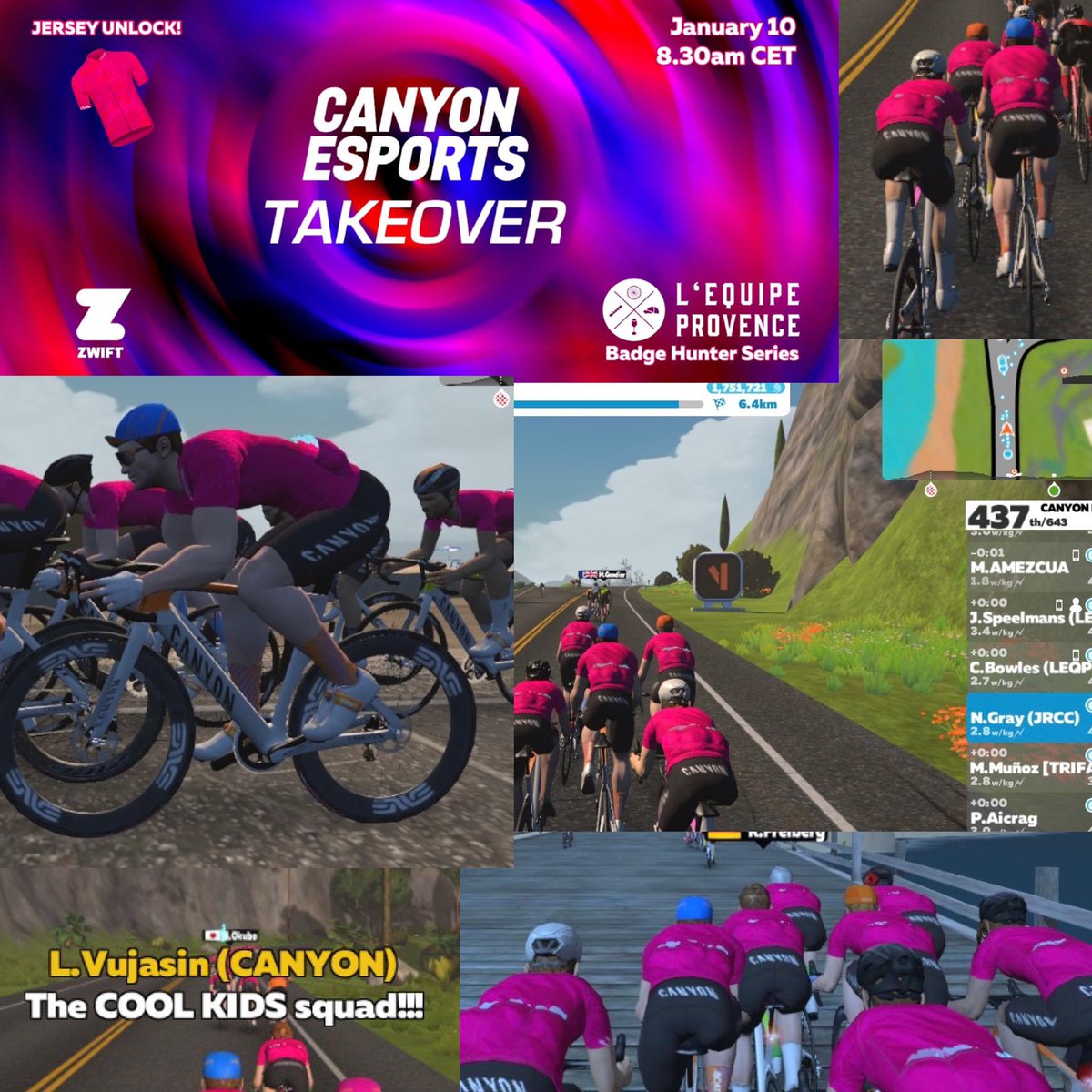 Another excellent ride with @LequipeProvence - the @CanyonEsports takeover on @GoZwift !
Cheers guys!
.
#zwift #gozwift #rideon #canyon #canyonesports #lequipeprovence