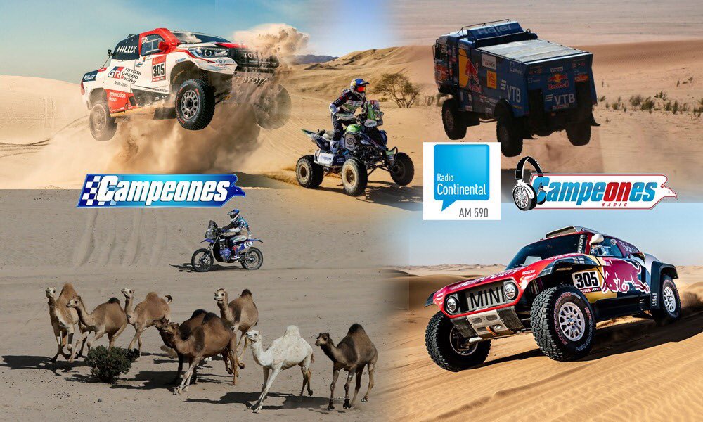 Campeonesnet's tweet photo. AL AIRE‼️
#CampeonesDakar en @Continental590: 7ª Etapa del #Dakar2021
🔊📱 Podes escuchar desde:
💻 https://t.co/qqHNwPYsKB
📲 APP #CampeonesRadio
📲 TuneIn
📻 #590AM https://t.co/WzHUzkyE6i