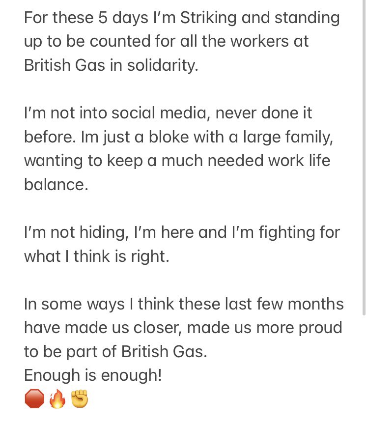 gymer_steve's tweet photo. @HazelJN @GMB_union #StopTheBritishGasFire 🛑🔥✊ https://t.co/FnkMVvD7Pl