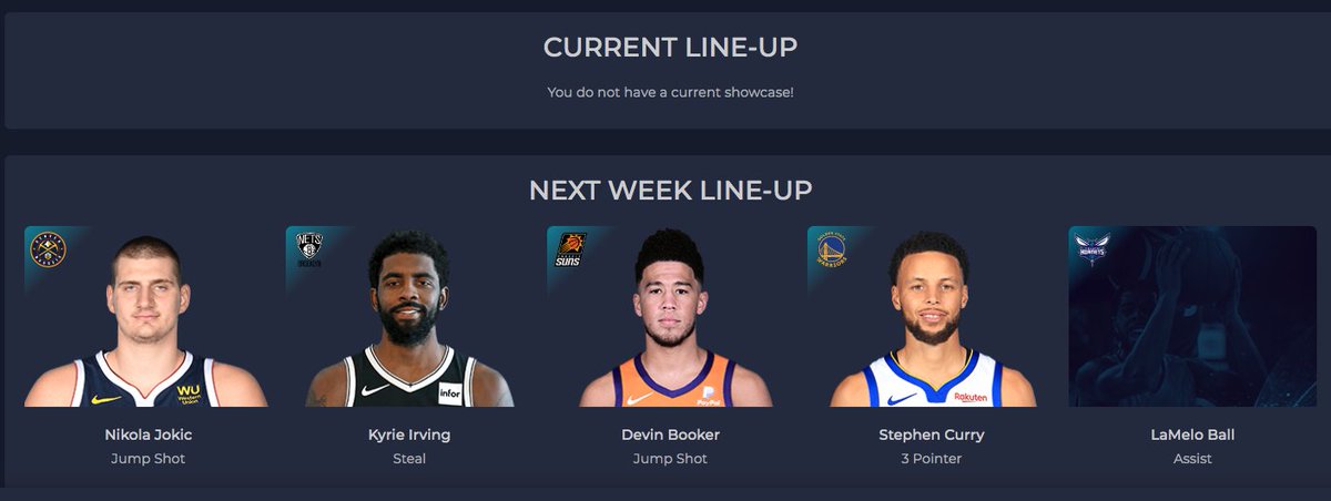 It's also the first time Top Shotters get to use the actual PLAYS featured in the moments they own.My lineup:My Kyrie Steal moment = Points when Kyrie gets a stealJokic Jumper moment = Points for Jokic JumpersCurry 3p moment = Points!3/4 