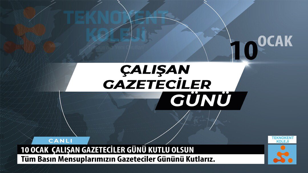 10 Ocak Çalışan Gazeteciler Gününü Kutlar, Basın Ahlak ve Meslek İlkelerine Bağlı Olarak, Kamuoyunun Bilgilendirilmesi ve Yönlendirilmesinde Büyük Rol Üstlenen Değerli Basın Mensuplarımıza Sağlıklı, Mutlu ve Başarılı Bir Yıl Geçirmelerini Temenni Ederiz...
#Teknokentkolejleri