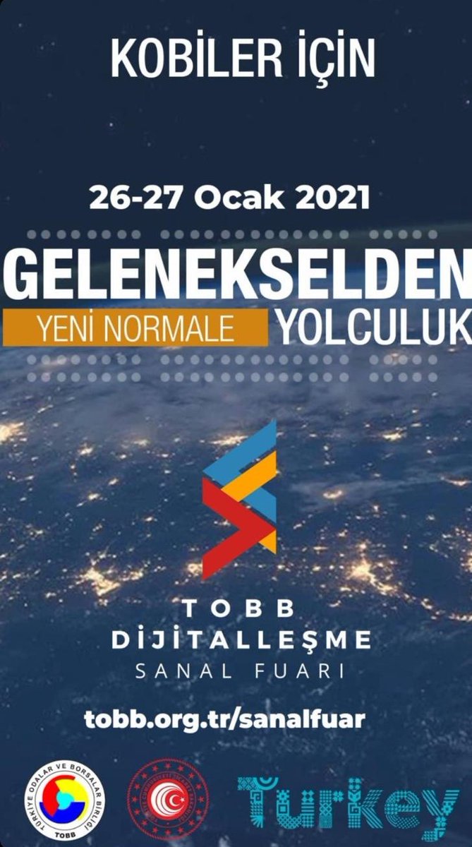 26-27 Ocak 2021' de Kobiler için TOBB DİJİTALLEŞME SANAL FUARI "Gelenekselden Yeni Normal' e Yolculuk" düzenlenecektir. Konu ile ilgili link aşağıda bilgilerinize sunulmuştur. 

İlgili link: instagram.com/tobbsanalfuar?…