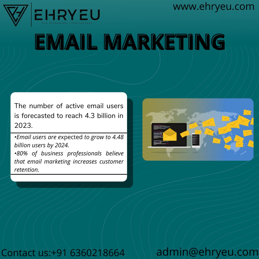 Ehryeutech's tweet photo. Customers expect to be informed about the business product or services through email.
Contact us for email marketing and campaigns.
website : https://t.co/AJK3EDssue

#ehryeu #marketingagencyindia #emailmarketing #newyear2021 
#emailmatketingfacts #emails #ehryeutechnologies https://t.co/GDscm38BJM