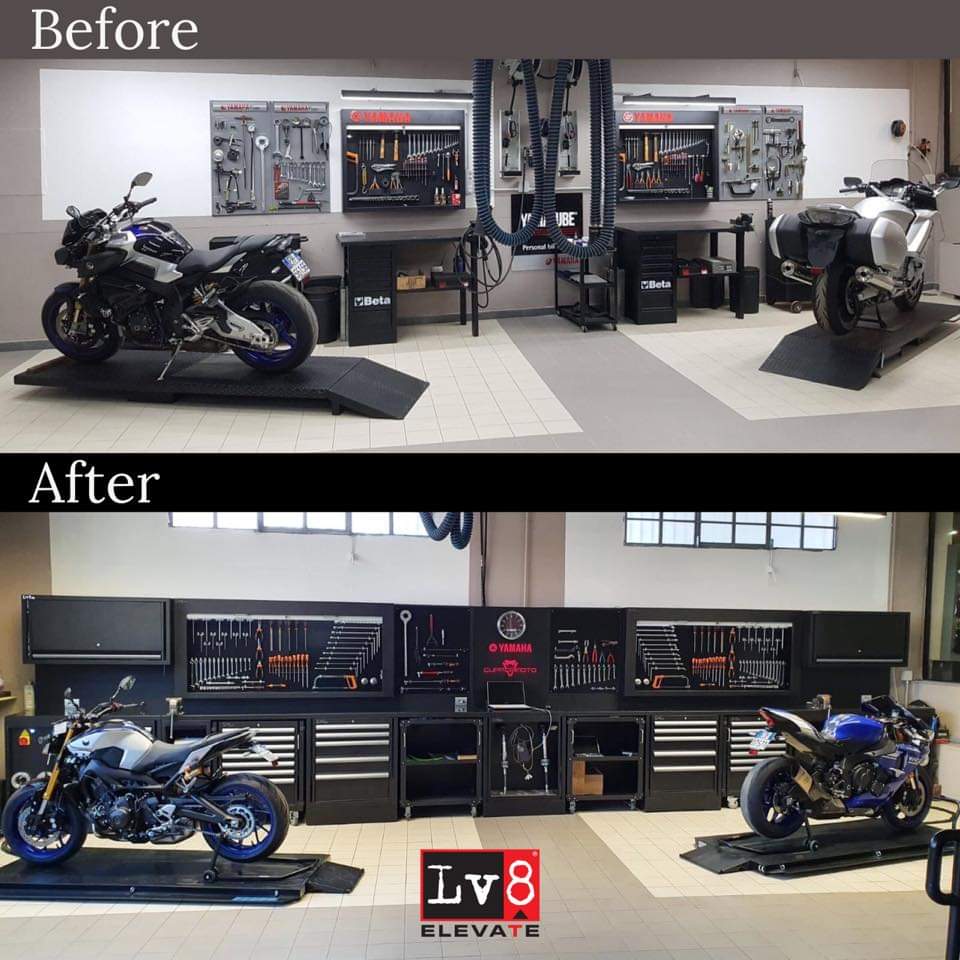 TAG someone you think they should transform their workshop like this!

📸 by Cupperi Moto - Yamaha Dealer
👉🏻 Follow LV8 for more inspiration! 

#workshopmakeover #garagemakeover #beforeandafter #workshopdesign #interiordesign #workshopequipment #workshopfurniture #lv8elevate