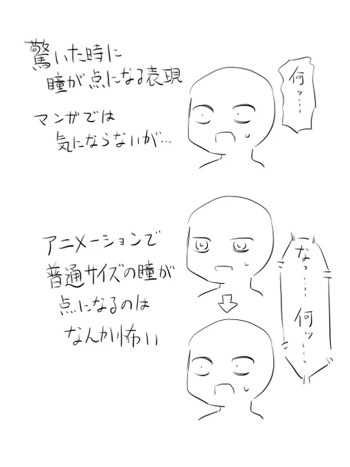 瞳が点になる描写について 