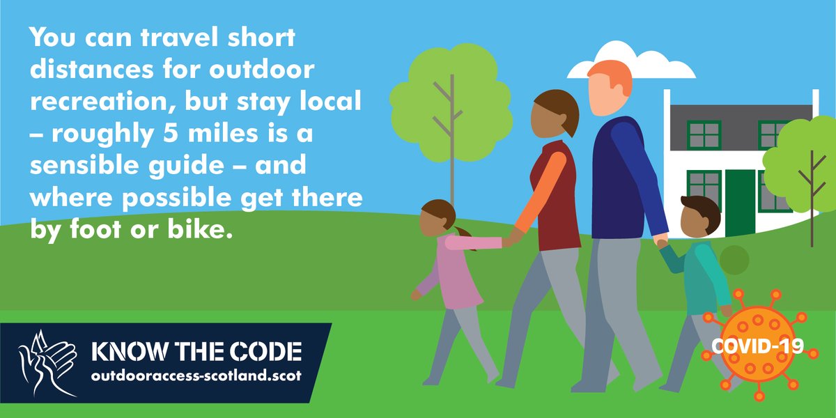 It's important that we all get some fresh air and exercise, and it's important that we all follow the rules and guidance on going outdoors from <a href="/scotgov/">Scottish Government</a>  - available here ow.ly/zm0N50D3y7l #NatureScot #KnowTheCode #staylocal #staysafe