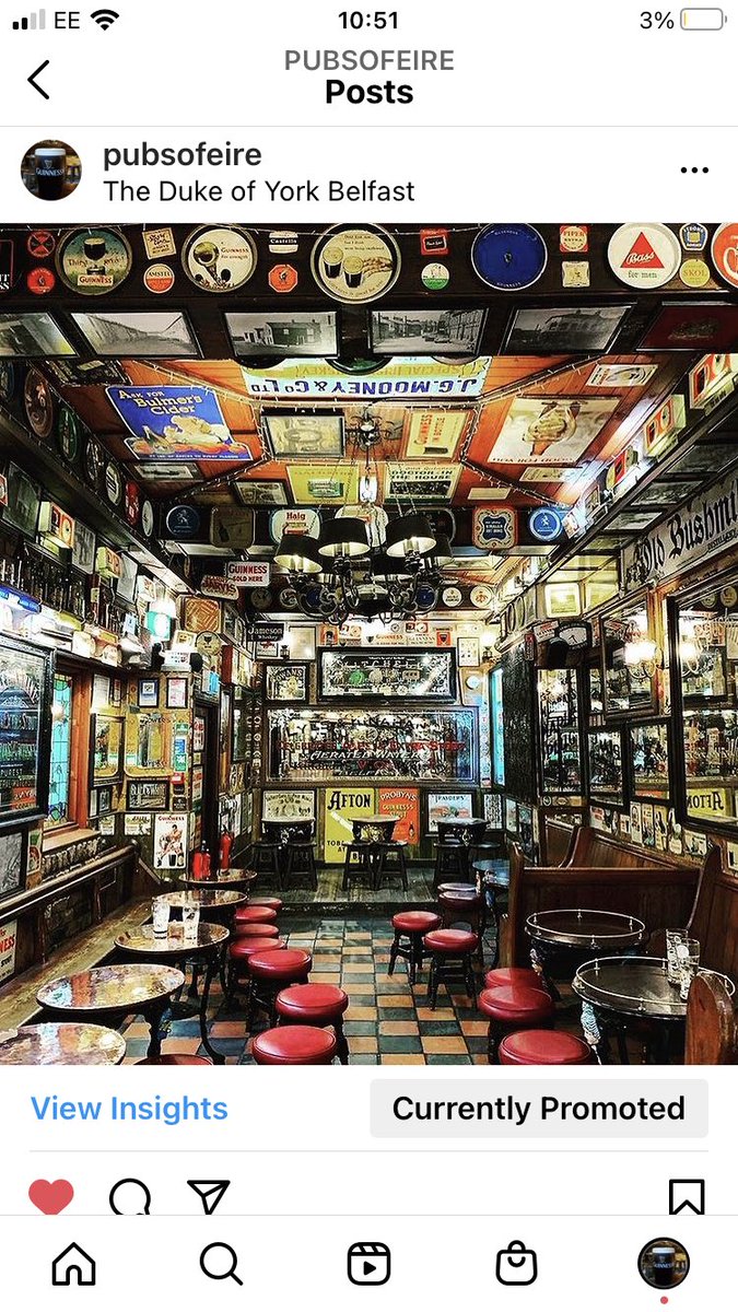 Nearly 4000 followers on my Irish Pub page ‘Pubs of Eire’ instagram.com/pubsofeire/ which is a shrine to good <a href="/GuinnessIreland/">Guinness Ireland</a> and how much I miss the Irish Bars being open - give it a whirl