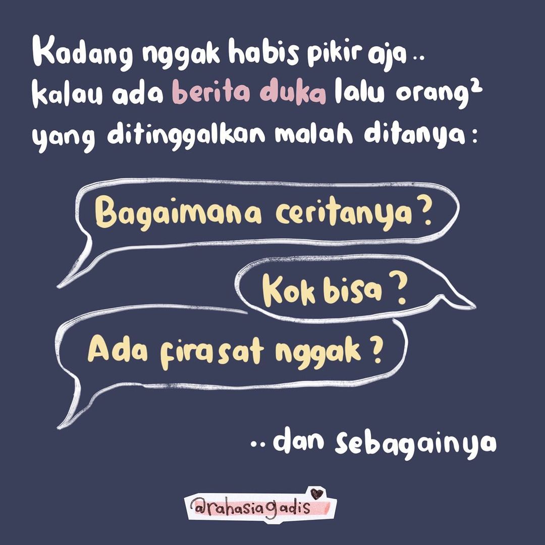 bikinadem's tweet photo. Di saat seperti ini bukan waktunya berlomba jadi yang paling cepet update atau yang paling "tahu banyak". Hargai orang yang sedang berduka. Bisa kok belajar berempati dari sekarang❤ https://t.co/Z0YgpR613n
