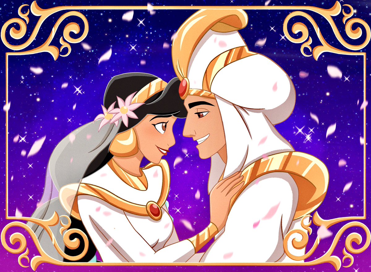 A Whole New World Aladdin ディズニー ディズニーイラスト アラジン ジャスミン イラスト イラスト好きな人と繋がりたい 絵描きさんと繋がりたい ディズニー好きと繋がりたい