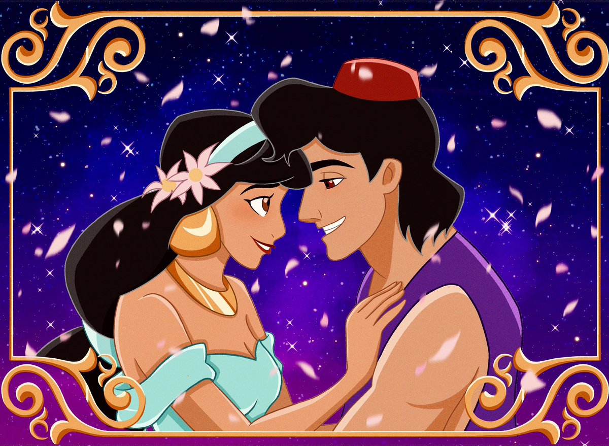 A Whole New World Aladdin ディズニー ディズニーイラスト アラジン ジャスミン イラスト イラスト好きな人と繋がりたい 絵描きさんと繋がりたい ディズニー好きと繋がりたい