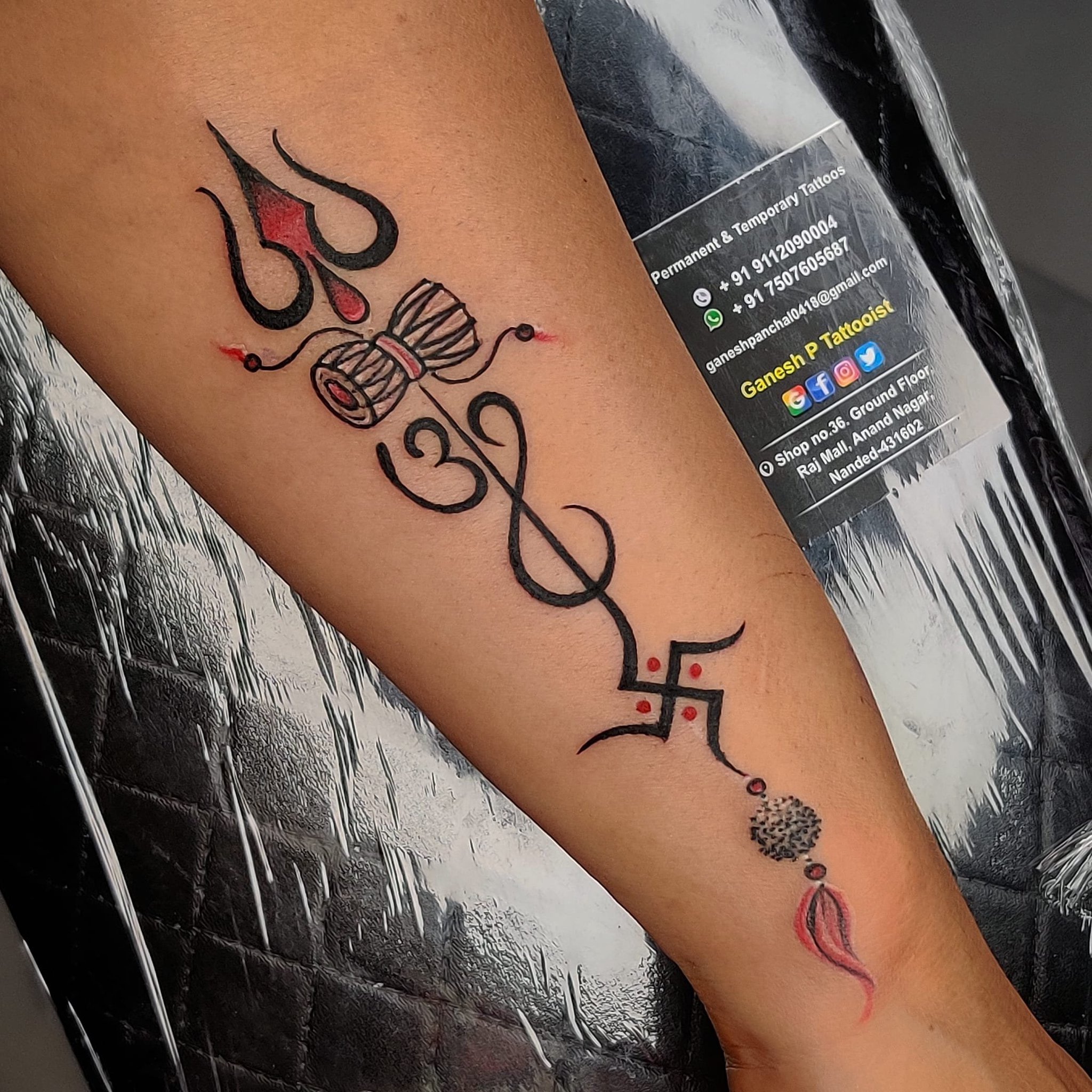 The CLOWN Tattoo Studio Maa paa with trishul and rudraksh tattoo For more custom and conceptual tattoos Visit the clown tattoos Facebook #23 The CLOWN Tattoo Studio Maa paa with trishul and rudraksh tattoo For more custom and conceptual tattoos Visit the clown tattoos Facebook