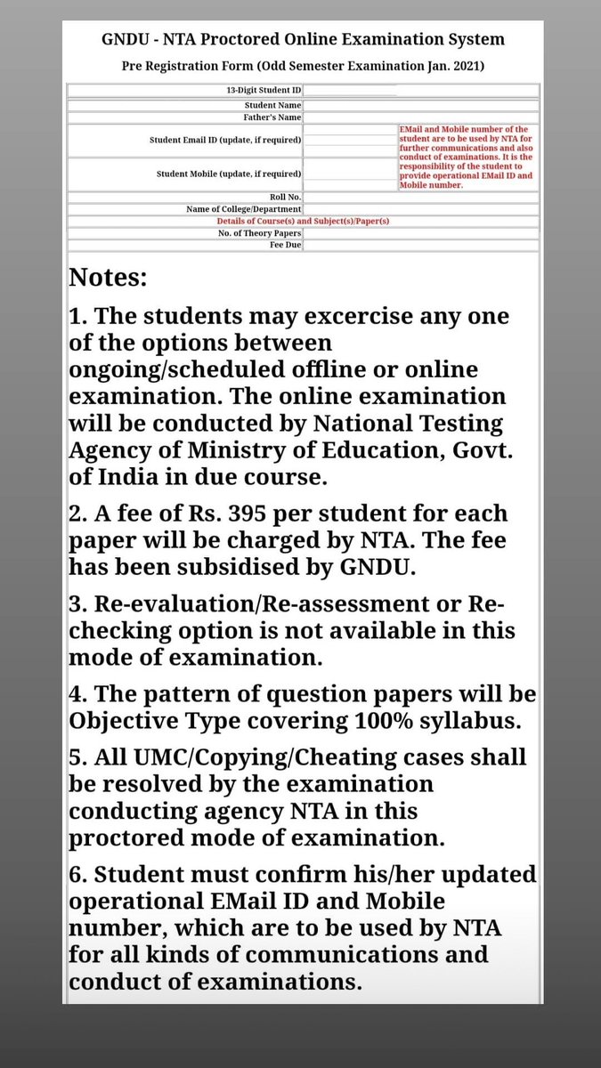 SurbhiB24811266's tweet photo. why we give exams through #NTA? Did gndu conduct clases through #NTA?Now just few days before they are telling us to give exam through Nta..? What the disgusting decision by VC of @gndu_amritsar Everyone knows online clases can never match a #nta based exam @anubha1812 @CMOPb https://t.co/Ixo9NZFlND