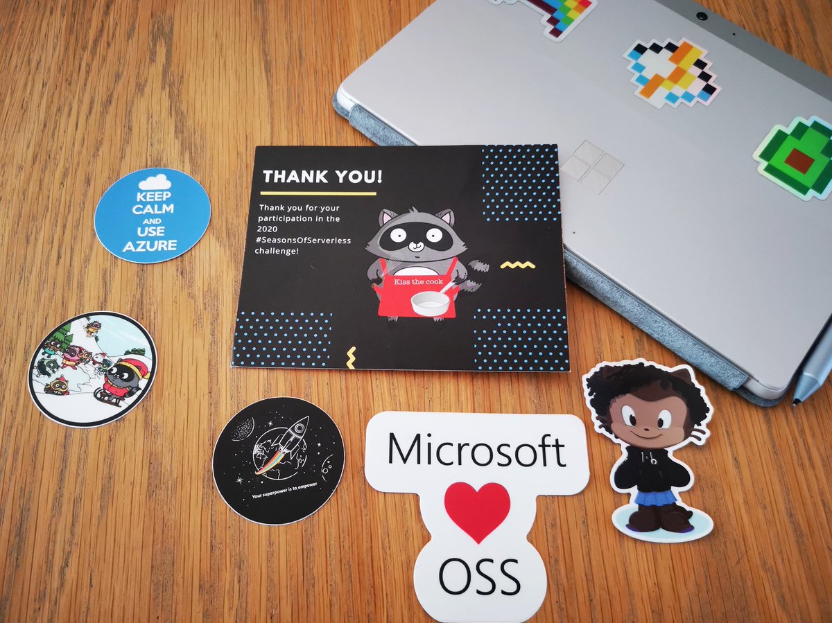 marcduiker's tweet photo. Thank you @jenlooper & the #SeasonsOfServerless team for this nice swag! β€οΈ
You can still join and complete the challenges at https://t.co/WwEcOJ58pS! https://t.co/s3SKlp68Sj