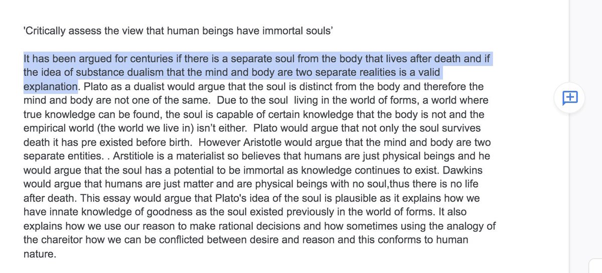 Within Google Docs, highlight section of students work you want to give feedback on. Click on the + icon. Now you’ll be able to add a Mote giving feedback on that highlighted work.