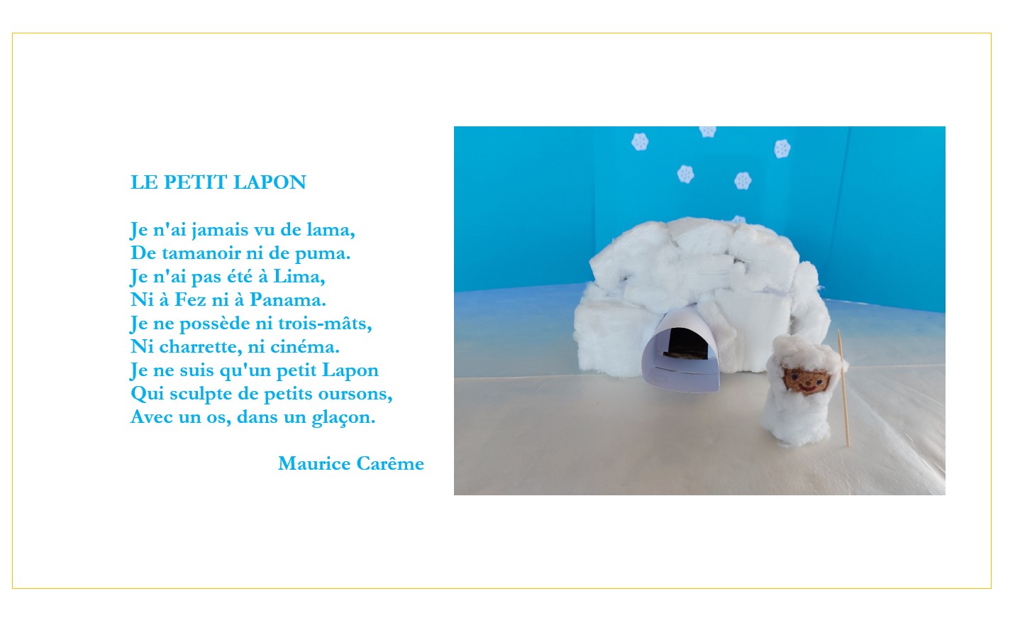Musee Maurice Careme Twitter પર Aujourd Hui Nous Allons Faire Un Igloo Avec Un Petit Esquimau Pour Cela Il Te Suffit D Avoir Un Emballage De Fruits En Carton Et De L Ouate Poesie