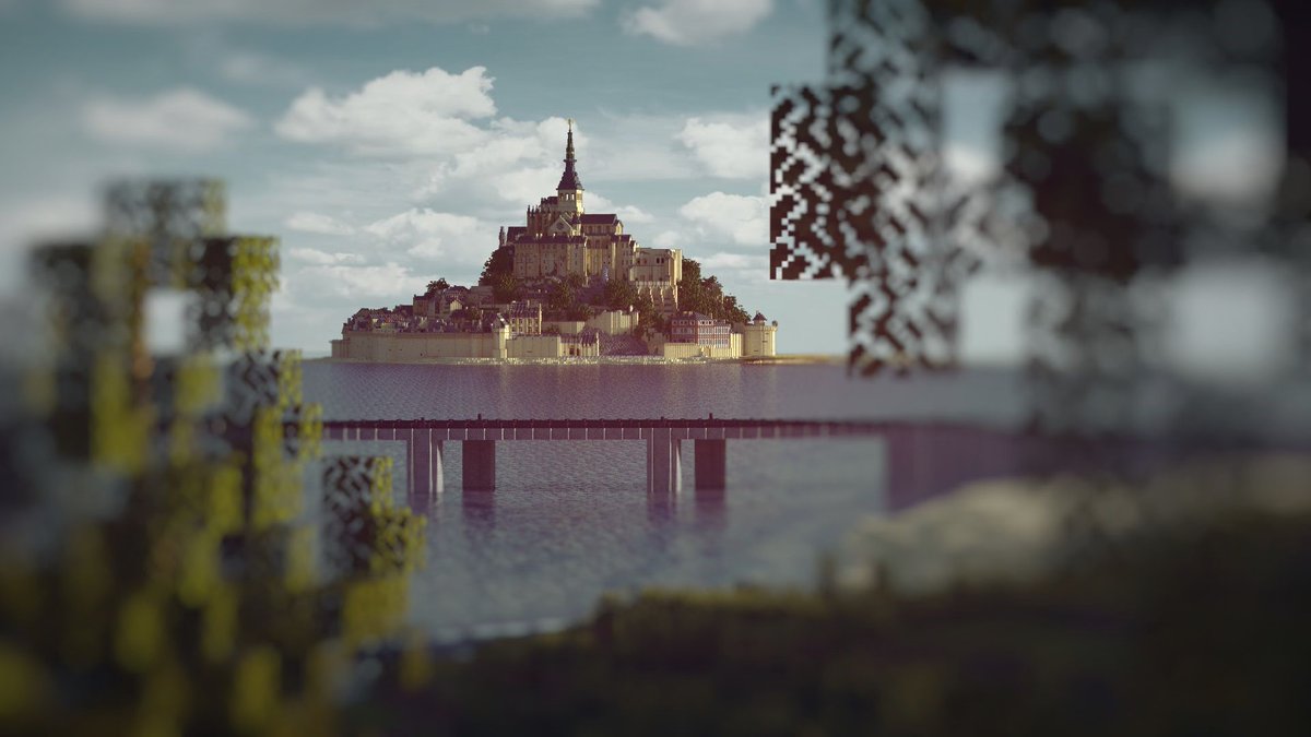 Minecraftrepro Integration Of Mont Saint Michel In A Terrain With A Road System And Additional Infrastructure Oh It S Also Going To Be Fully Furnished Done Over On Buildersrefuge For