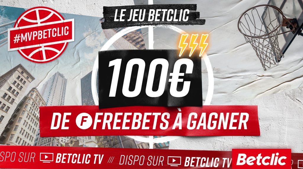 Betclic's tweet photo. 🤩 IL EST DE RETOUR !! Gagne 100€ de Freebets et deviens le nouveau #MVPBetclic 🏀

❓ Combien de points Paul George va t-il mettre face aux Bulls ?

Pour participer 👉 RT + ton prono avec #MVPBetclic https://t.co/YevXR1fTOG