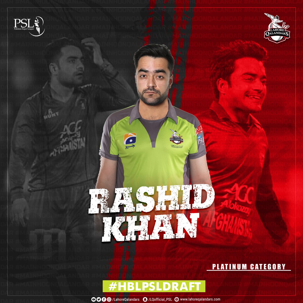 lahoreqalandars's tweet photo. The amazing leg spinner from Afghanistan @rashidkhan_19 is a Qalandar now!
We welcome you in the Qalandars squad and hope we have a wonderful time in #HBLPSL 2021!
#DamaDamMast #MainHoonQalandar #HBLPSLDraft2021 https://t.co/XwGPBNKrLN