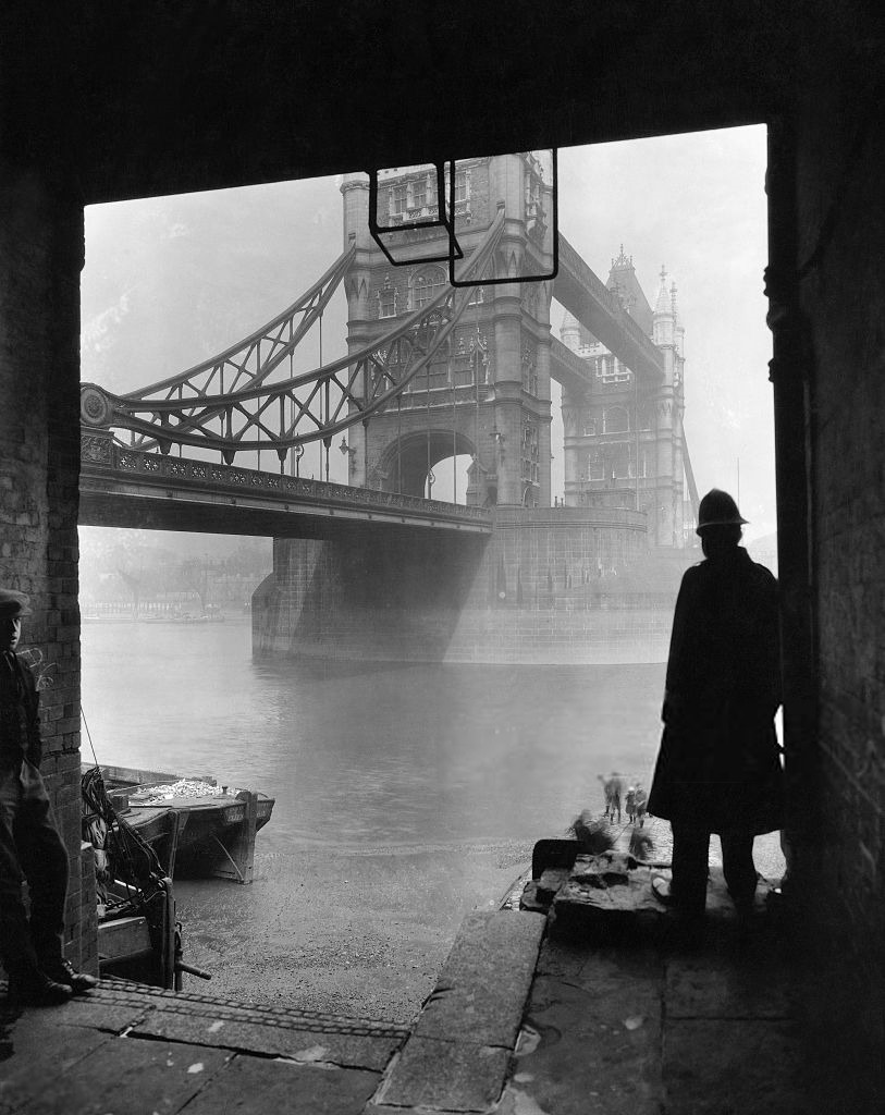 View of Tower Bridge, London, 1900, George Rinhart