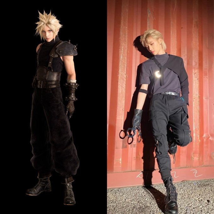 CHAN SAID HE HAS A CRUSH ON CLOUD STRIFE......BUT CLOUD LOOKS ALOT LIKE FELIX SO WHERE DO WE GO FROM HERE