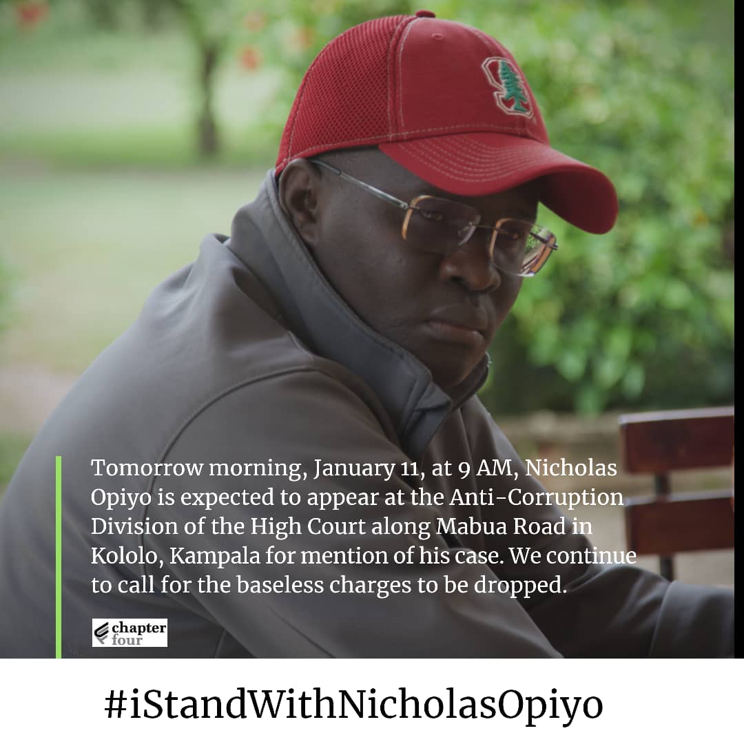 NkwatsibweC's tweet image. Please join @nickopiyo at court tomorrow morning. Nic is expected to appear at the anti-corruption division of the high court along Mabua Road in Kololo for mention if his case at 9am. We know Nic to be innocent & the charges to be baseless so #Istandwithnicholasopiyo #Freedom