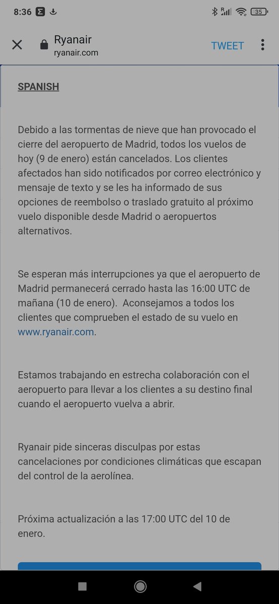 abril_gh's tweet photo. @YesseniaM10 @Ryanair_ES Además que @Ryanair_ES tiene en su web que Barajas no abre hasta las 16h. y que ellos actualizarán su información a las 17h. Así que así estamos... https://t.co/CLISgbZUTZ