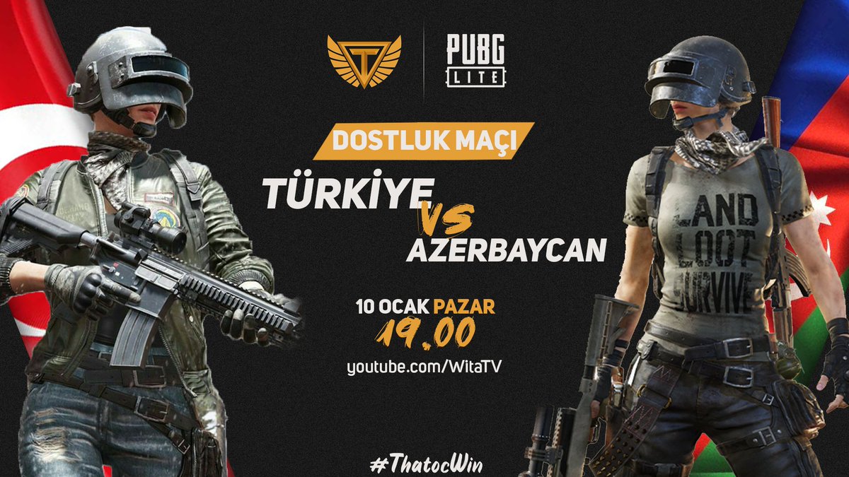 ThatocEsports's tweet photo. PUBG Lite oyuncularımızında içerisinde bulunduğu Türkiye kadrosu, Azerbaycan ile dostluk karşılaşmasına çıkıyor.

⏰ 19.00
📺 https://t.co/VoDOtxfdlB

#ThatocWin ⚡ https://t.co/j64wHGLQTz