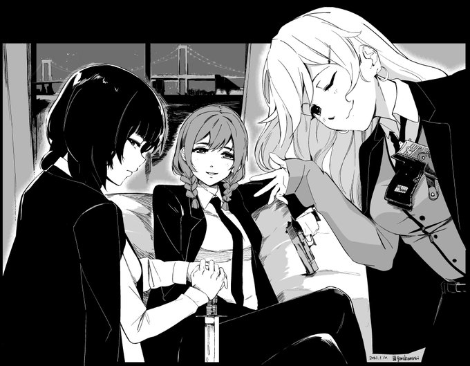 ?「ん?これ?……モデルガンだから安心してね〜笑」
#虹ヶ咲学園スーツ同好会 