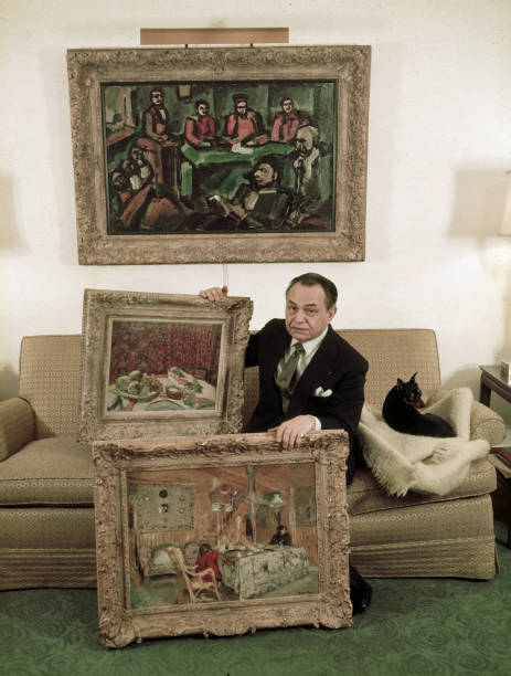 Life Magazine's Yale Joel document's three paintings from Edward G. Robinson's collection: Rouault's Court Room Scene, Bonnard's Still Life & Vuillard's Interior, April 1957. Robinson had to sell his entire collection in 1956 to pay for a divorce; these were new purchases!