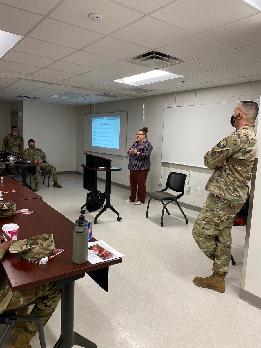 PBCDVS's tweet photo. Our SART Team Supervisor spending today training the National Guard about Sexual Assault. Speaking up & supporting makes a difference. #SexualAssaultAwareness #PBCVS #NationalGuard https://t.co/v7ITLOWPBD