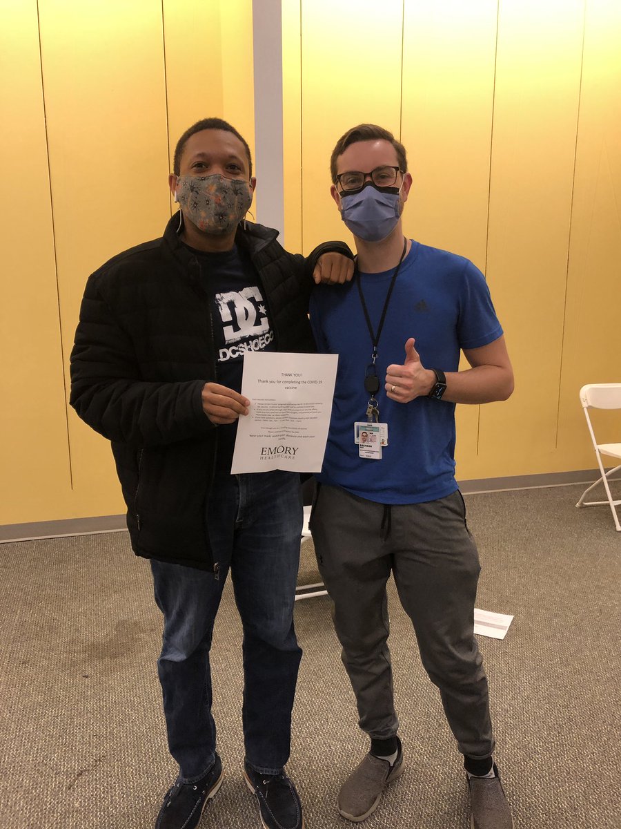 DrBlue_JT's tweet photo. Vaccinated! And caught up with one of our former rockstar stroke fellows and current interventional Neurology fellow! https://t.co/RyvRJMuhuX