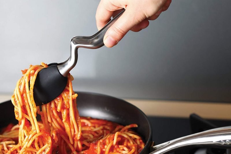 5) Tongs.Silicon-tipped. Your most versatile tool for handling meat, noodles, etc.