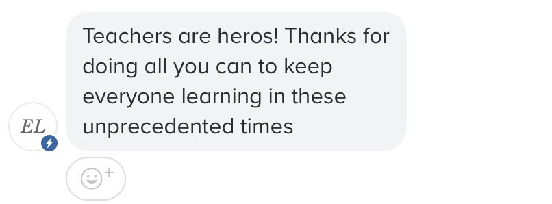 ITeachTim's tweet image. Kind comment from a guardian of one of my students to all #teachers out there! 

“Teachers are heros! Thanks for doing all you can to keep everyone learning in these unprecedented times”. | #onted #covidteaching #hwdsb