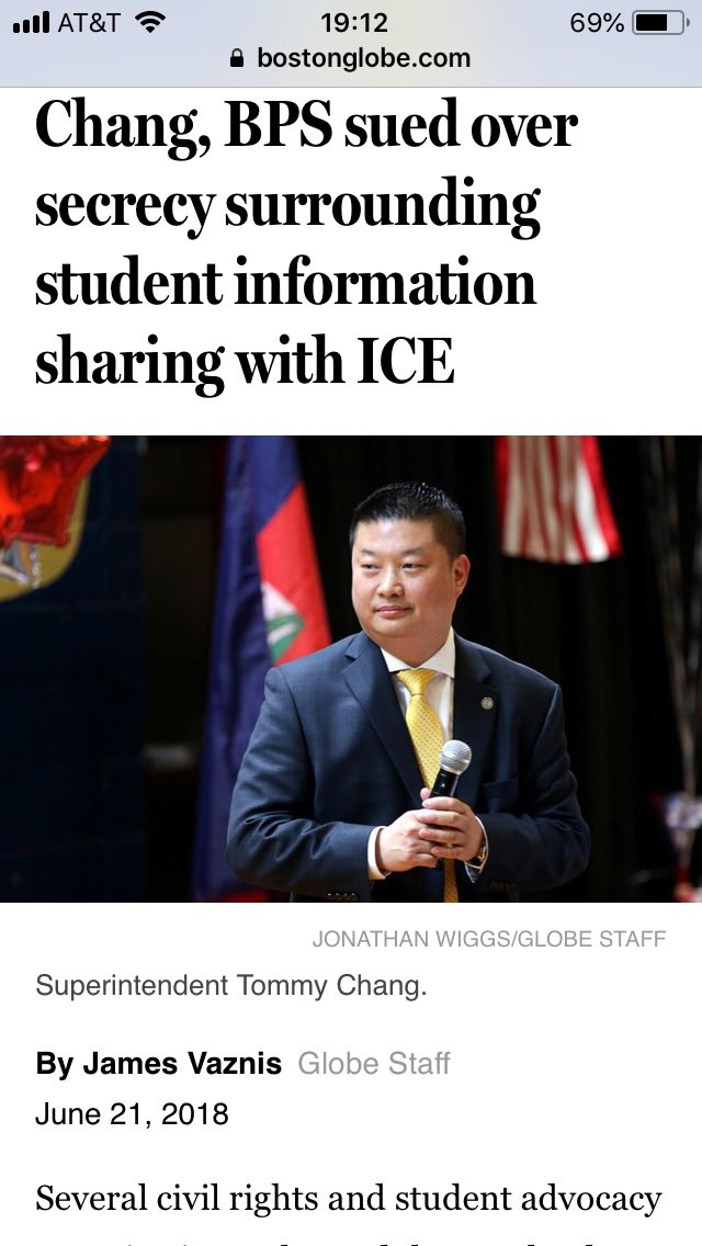 Commissioner Gross will also be asked about how officers used an arbitrary criteria (wearing a yankees hat backwards!) to put BPS students into a gang database and share that info ICE for deporting students & their families.  #bospoli