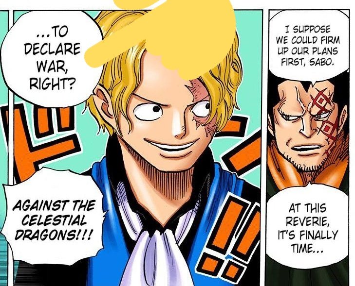 Announcing Sabo's execution, ofcourse, can ONLY mean war. And this time its Dragon's own boy. FURTHER foreshadowed by what Sabo said right b4 he left. Doffy is LOVING it in prison because he was the same in whitebeard war. This will be HUGE but there's 1 more BIG player