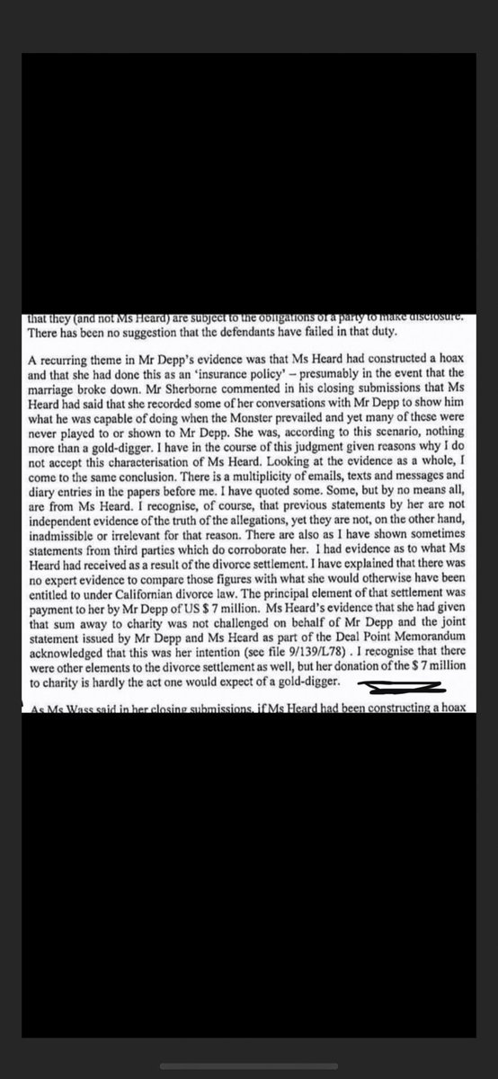 playSHRAPNElL's tweet photo. Amber Heard’s lawyer Mr Rottenborn spinning the court that her $7 million charitable donation lies are “no longer grounds for appeal in the UK” despite her lying under oath about it, The Sun’s barrister misleading the court about it, and Justice Nichols relying on those lies. https://t.co/oX71lhgmQy