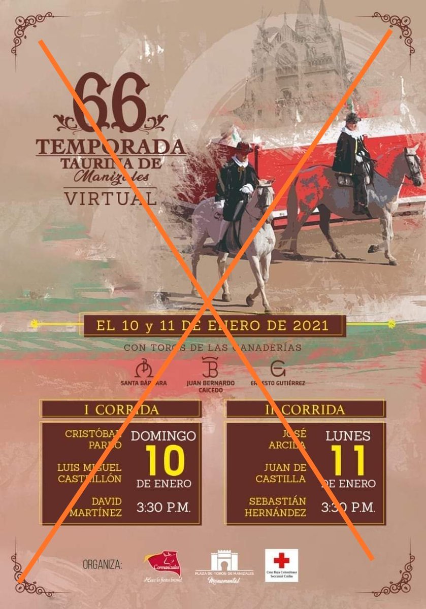 Resisnal's tweet photo. @CiudadManizales corridas de toros no son actividad esencial. ¿Por qué están exentas de aplicación de medidas sanitarias por #Covid19? Así sean 50 personas en plaza hay congregación y movilización de gente con los riesgos de salud derivados. ¿Por qué los privilegios a taurinos? https://t.co/nf7gnRNIMr