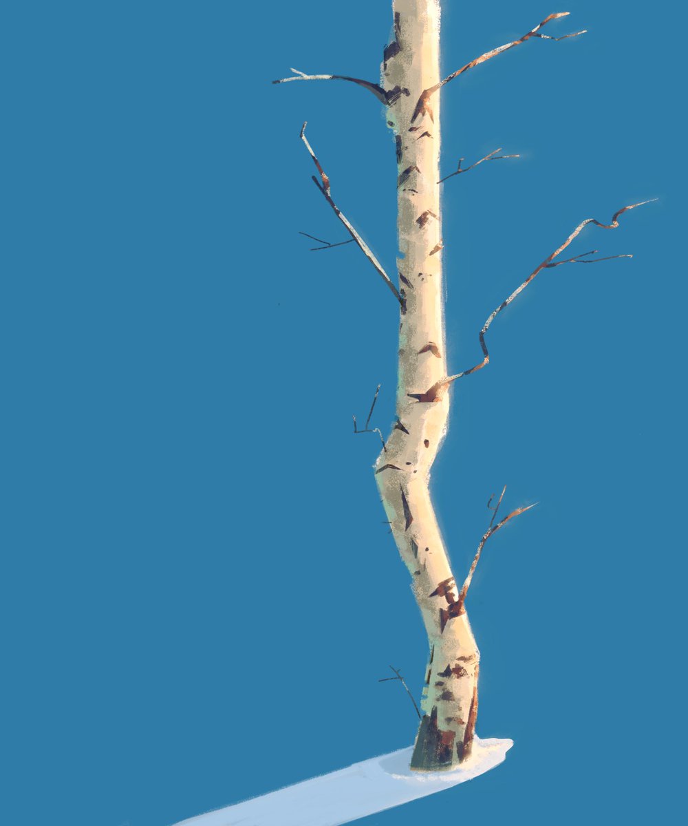 eggu_egg_'s tweet photo. Lone birch
▽
▽
▽
#procreate #angles #twigs #branches  #warm #light #winter #castshadow #tree #stylized #study #visdev #visualdevelopmentartist https://t.co/18glqnWUre