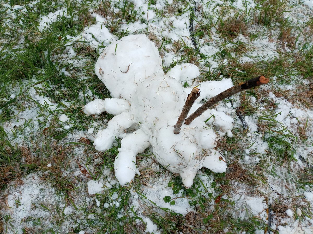 DecafArt's tweet photo. Snow duck. Snow ant. Snow kirby. https://t.co/aCiy9uk61M