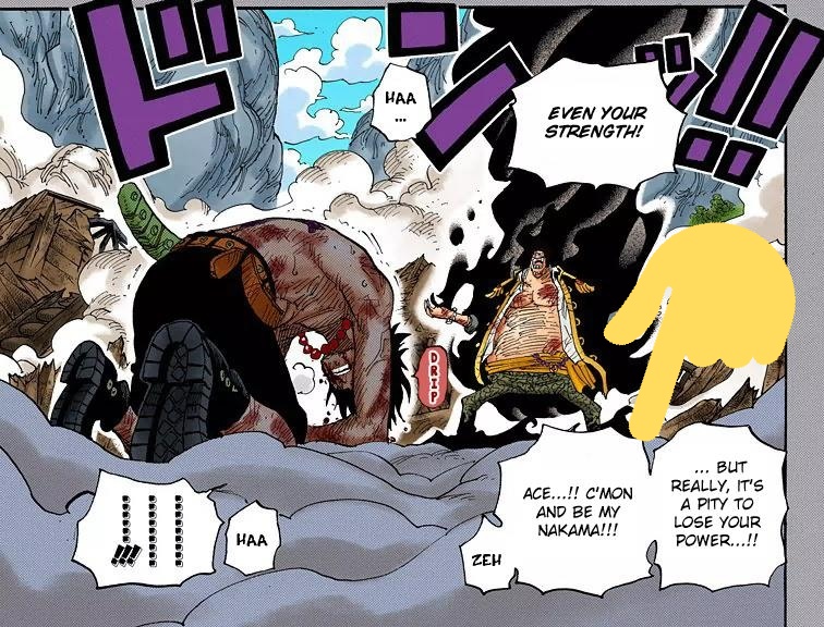 And that is 1 & only TEACH. The "thing" he set out to claim, is not the pluton, or Shirahoshi nor the one piece. Its the MERA MERA fruit! B4 you say its not important enough to mobilise, I don't think you understand how BADLY he wanted it throughout the series. The panels speak