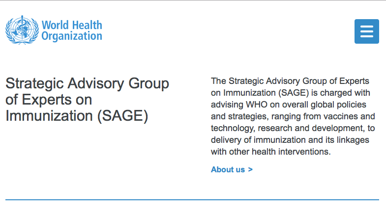 2/ Their name is SAGE. Ever heard of the 'Strategic Advisory Group of Experts on Immunization'? No? They advise the "WHO on global policies, strategies ranging from vaccines & tech, research & development, delivery of immunization & linkages to 'other' health interventions."