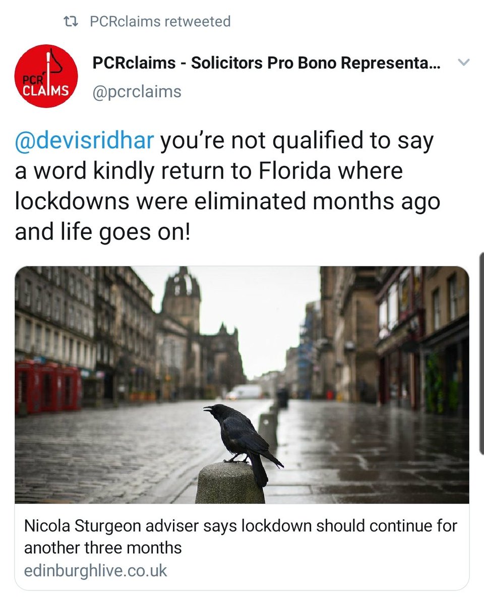 That PCR Claims group seem nice eh? Telling a respected expert to leave to country and saying that "life goes on" in Florida (where more than 20000 people have died of Covid).