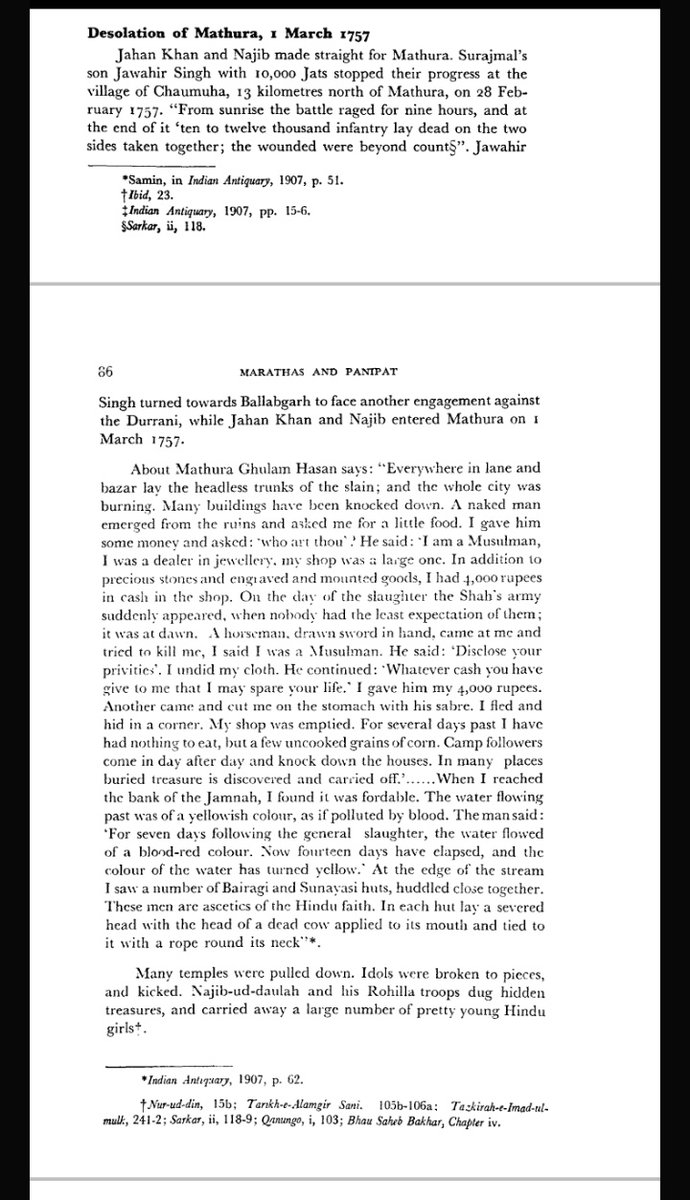 9.In 1757 Ahmad Shah Durrani again Invaded India which caused so much violence in Delhi, Mathura, agra, Brindavan, Gokul, Ballabhgarh, Bulandsaher.