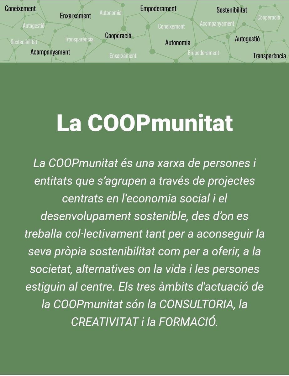 lacoopmunitat's tweet photo. Treballem en projectes de l'Economia Social i Solidària que estiguin alineats amb l'assoliment dels Objectius de Desenvolupament Sostenible. 
Persones diverses, projectes diversos, ecosistema blockchain.
https://t.co/gm1E2zJyvE https://t.co/nkQXPDD48O