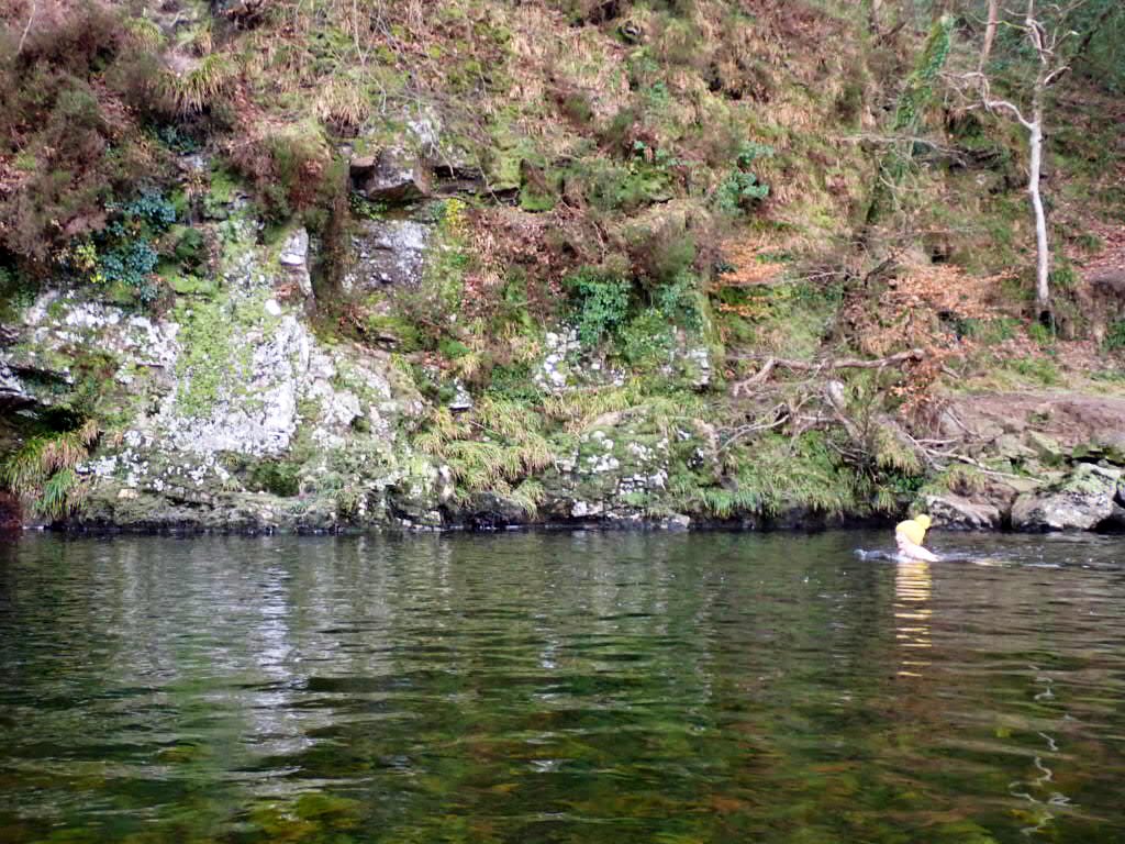 sophiepierce's tweet photo. Frrreeeeezing at #spitchwick today I was in for less than a minute. Tarka was on shore duty. #Dartmoor #winter #thestoics #outdoorswimming https://t.co/ApiRIDB7gI